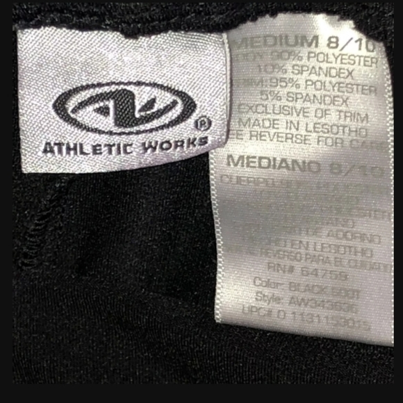 Athletic Works Training Shorts Black & White Sz M - Picture 5 of 6